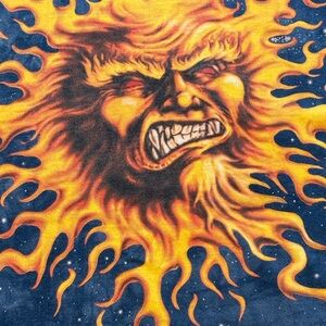 Liquid Blue Cotton T-Shirt with Teal and Purple Logo